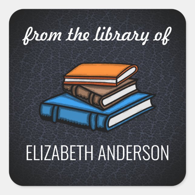 Buchstapel Quadratischer Aufkleber (Vorderseite)