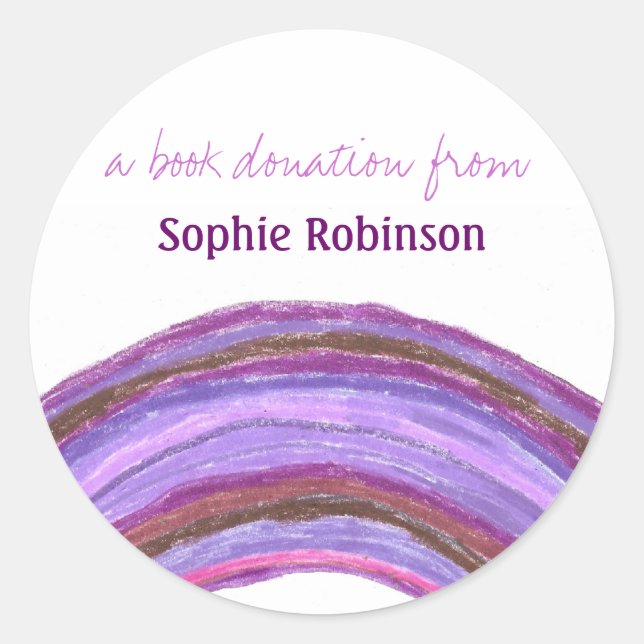 Buchsticker - Regenbogen Runder Aufkleber (Vorderseite)