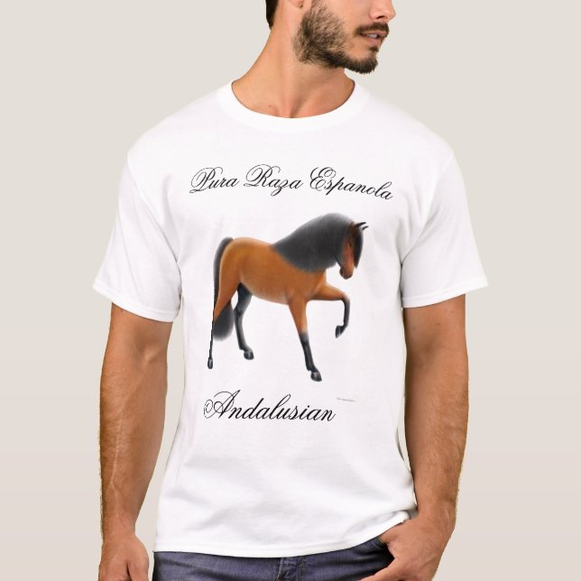 Bucht-andalusisches Pferd, Pura Raza Espanola T-Shirt (Vorderseite)