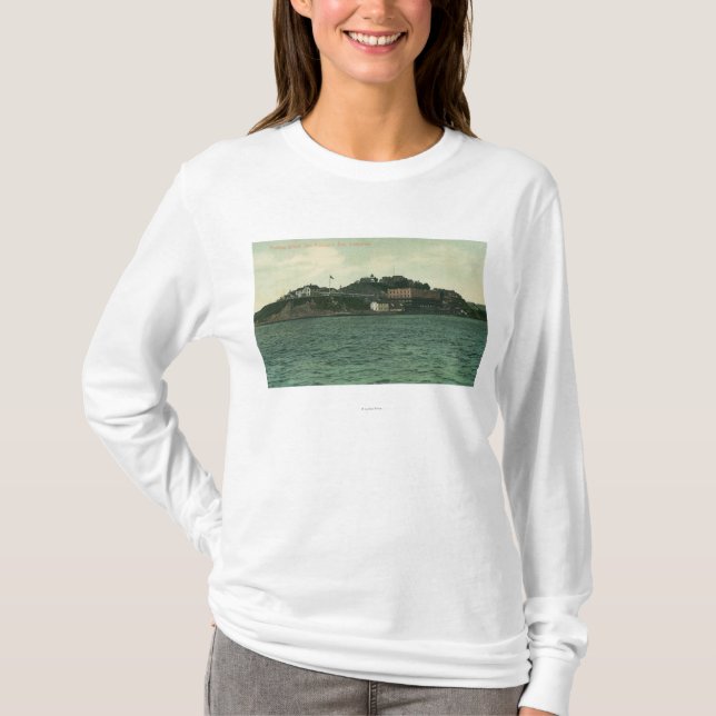 Bucht-Ansicht von Alcatraz Islans und Gefängnis T-Shirt (Vorderseite)