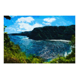 Bucht Auf dem Weg nach Hana Maui Hawaii Abstrakt Fotodruck