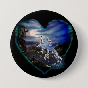 Bucht bei Nacht , Dolphin-Liebe Button