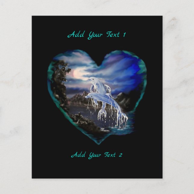 Bucht bei Nacht , Dolphin-Liebe Flyer (Vorne)