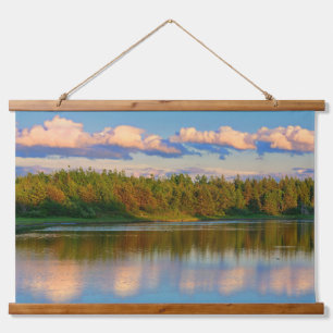 Bucht bei Sonnenuntergang New Brunswick, Kanada Wandteppich Mit Holzrahmen