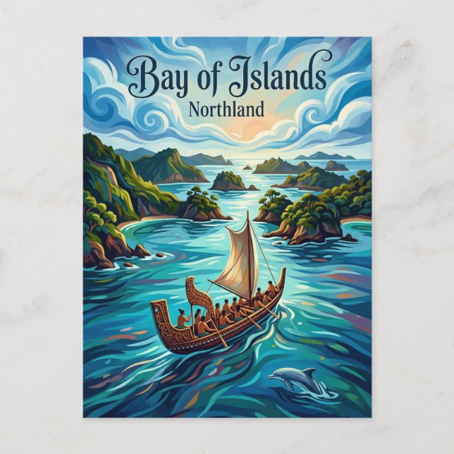 Bucht der Inseln Neuseeland Postkarte (Vorderseite)
