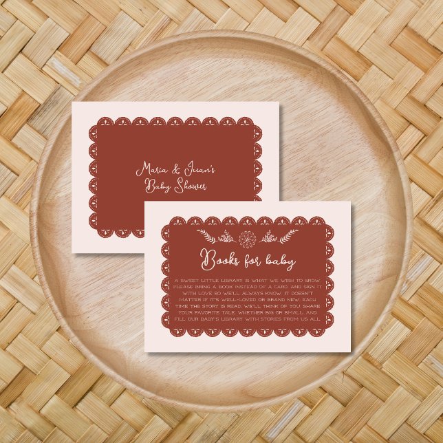 Bucht für Babydusche Mexican Papel Picado Neutral Begleitkarte (Book For Baby Shower Mexican Papel Picado Neutral Enclosure Card)