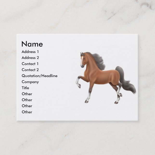 Bucht Gaited PferdeVisitenkarte Visitenkarte (Vorderseite)