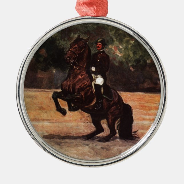 Bucht Lipizzaner Levade Ornament Aus Metall (Vorne)