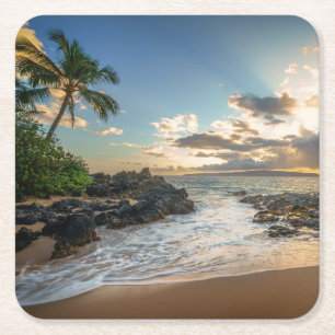 Bucht Makena Strand-  Makena Rechteckiger Pappuntersetzer