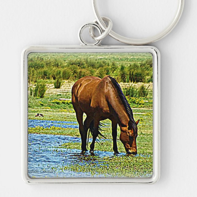 Bucht-Pferd Schlüsselanhänger (Vorne)