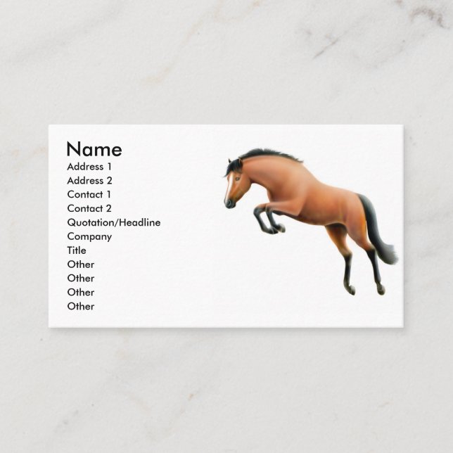 Bucht-springende PferdeVisitenkarte Visitenkarte (Vorderseite)