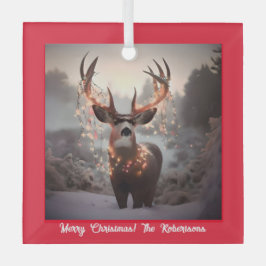 Bucht und Weihnachtslicht rot Ornament Aus Glas
