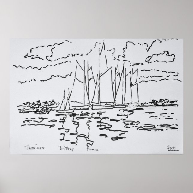 Bucht von Concarneau | Bretagne, Frankreich Poster (Vorne)