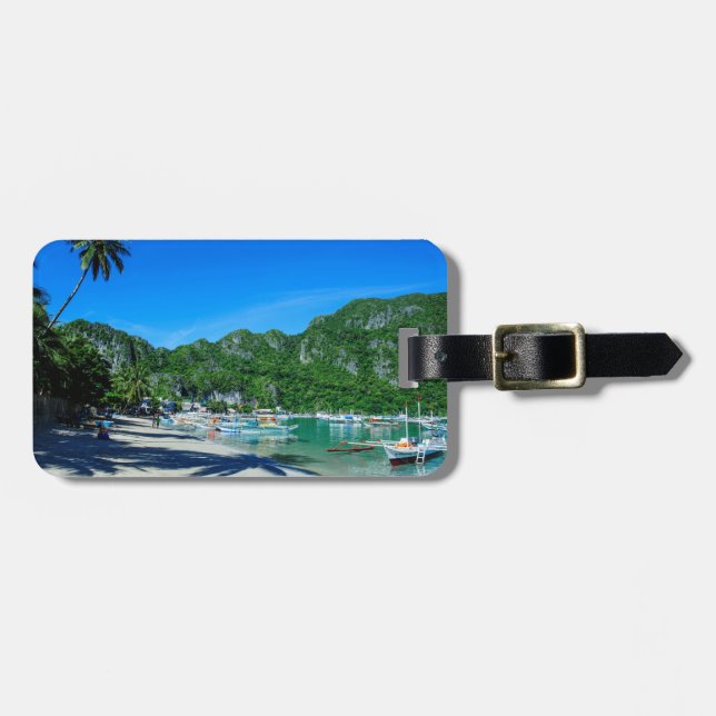 Bucht von El Nido Beach Gepäckanhänger (Vorderseite horizontal)