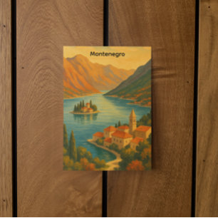 Bucht von Kotor Montenegro Vintage-Reiseszenerie Postkarte