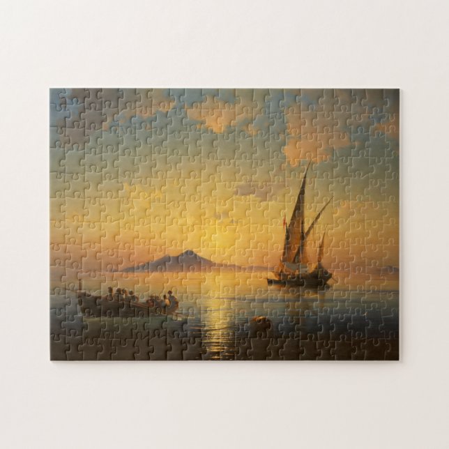 Bucht von Neapel - Iwan Aivazovsky - Meerblick Puzzle (Horizontal)