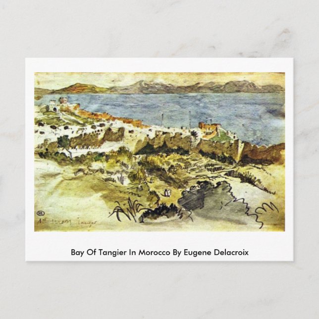 Bucht von Tanger in Marokko durch Eugene Delacroix Postkarte (Vorderseite)