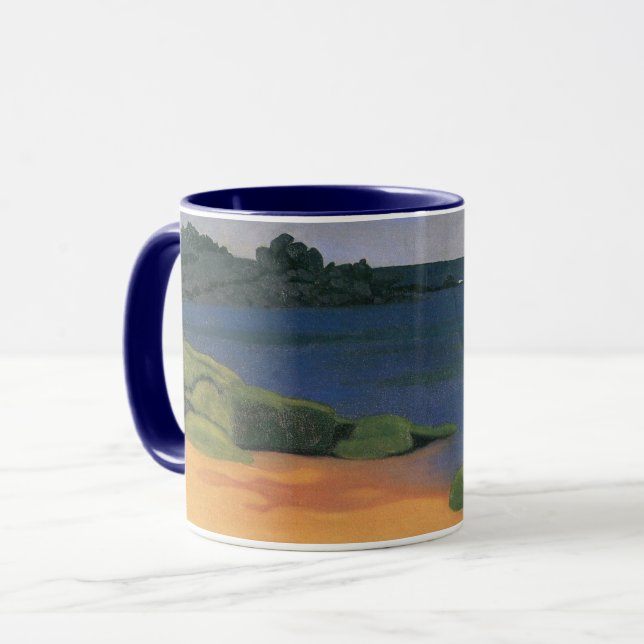 Bucht von Tregastel von Felix Vallotton, Fine Art Tasse (Vorderseite Links)