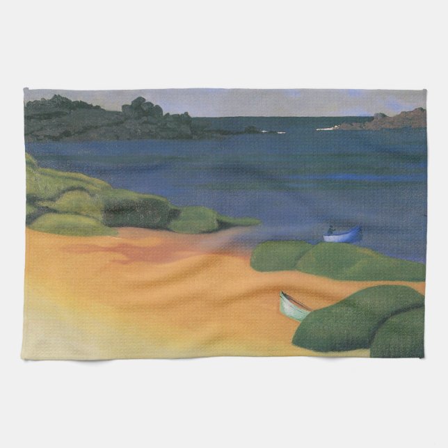 Bucht von Tregastel von Felix Vallotton, Kunst Handtuch (Horizontal)