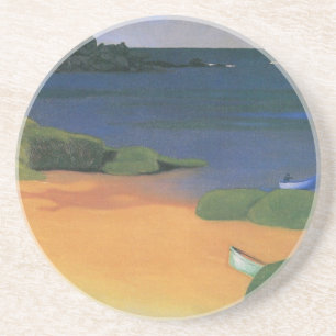 Bucht von Tregastel von Felix Vallotton, Kunst Sandstein Untersetzer