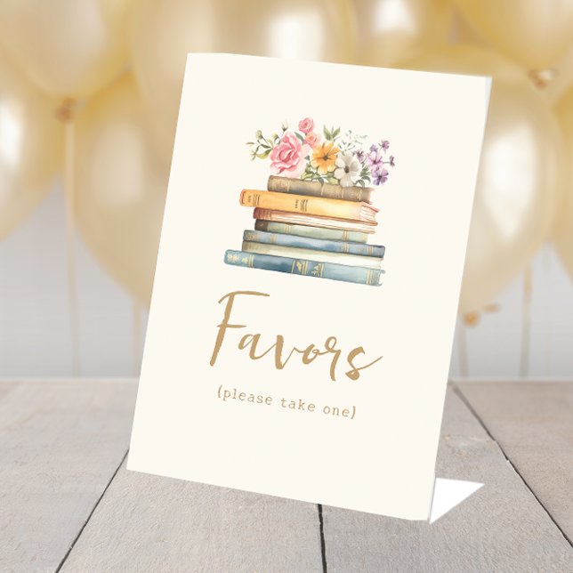 Buchthema Favoriten-Zeichen Sockelschild (Book Theme Favors Sign by Painted Paperie
)