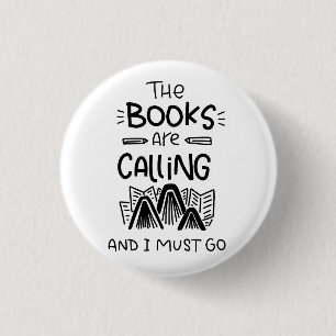 Buchtitel, Buchwurm, Bibliothekssaal Button