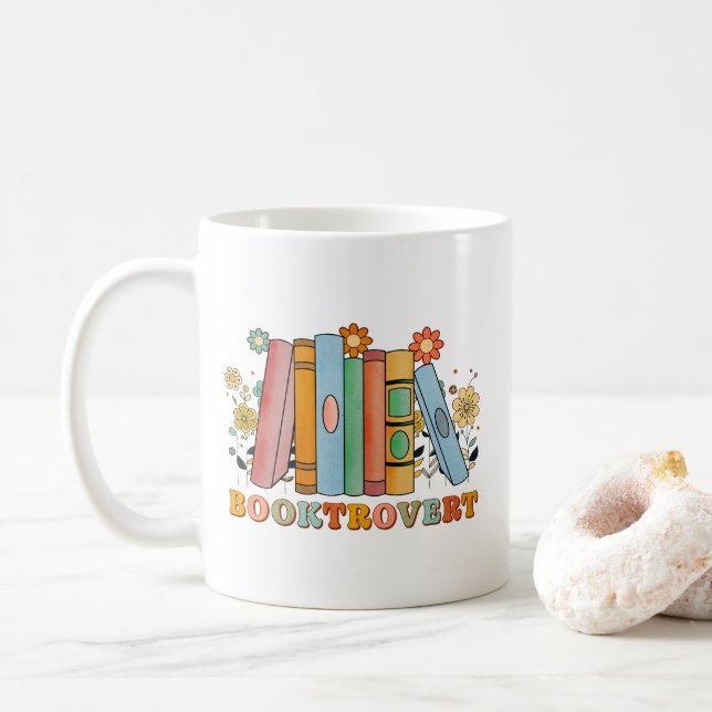 Buchtrovert, Bibliothekarisch Lehrerbuchbuch, Love Kaffeetasse (Mit Donut)
