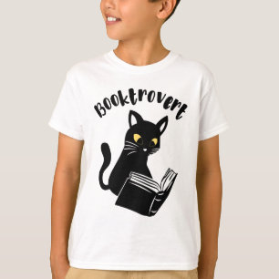 Buchtrovertekatze mit Buch T-Shirt