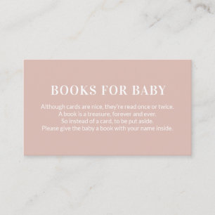 Buchungsanfrage Bücher für Baby Pink Begleitkarte