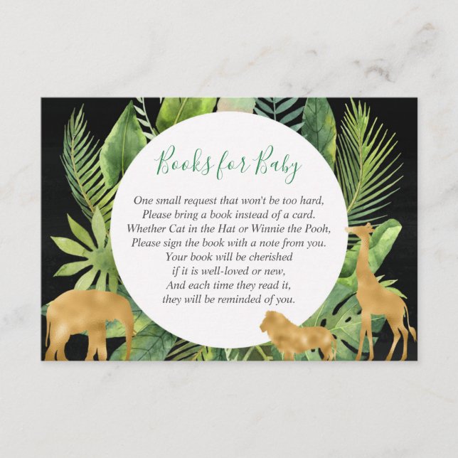 Buchungsanfrage für Safari-Dschungeltiere Begleitkarte (Vorderseite)