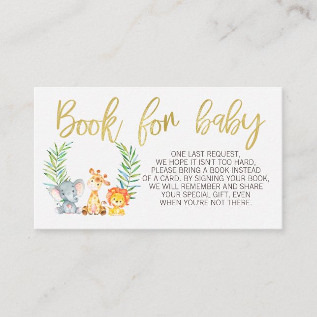 Buchungsanfrage für wild lebende Safaritiere Begleitkarte (Vorderseite)