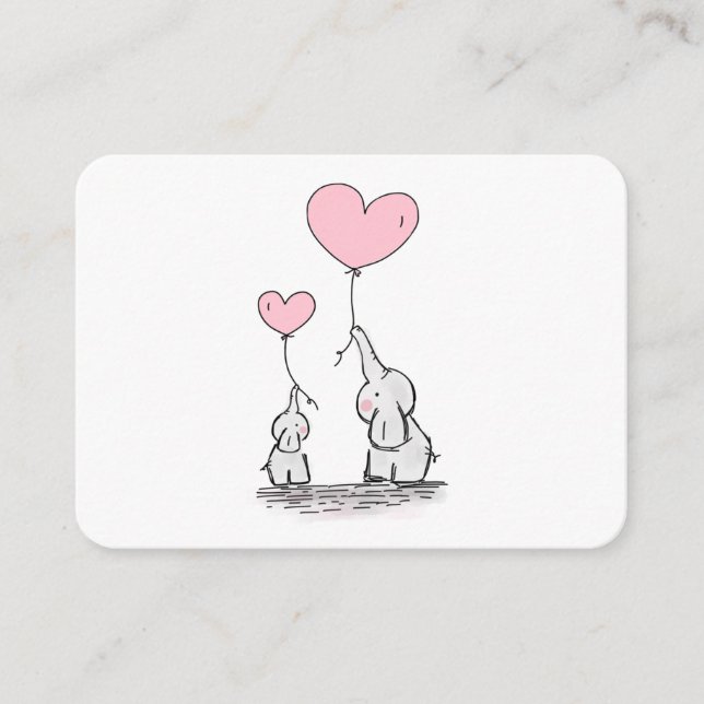 Buchungsanfrage Rosa, weiße Elefantendusche Begleitkarte (Vorderseite)