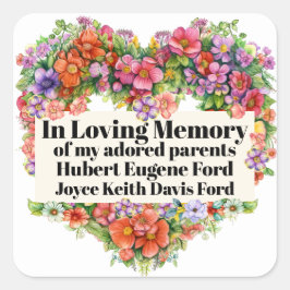 Buchungsplatte in Memoriam-Aufkleber Quadratischer Aufkleber