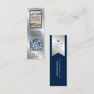 Buchveröffentlichungs-QR-Code MINI Silber-Lesezeic Visitenkarte