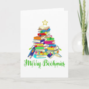 Buchweihnachtsbaum, Weihnachten für Bücherliebhabe Karte