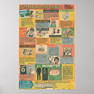 Buchwerbung für Vintages ComicAnzeigen Poster