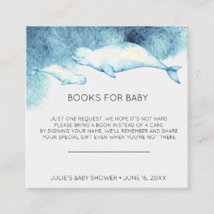 Buchwunsch   Baby Beluga Baby Shower Einlage Begleitkarte