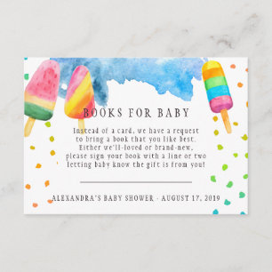 Buchwunsch Popsicle Baby Shower Beilagekarte Begleitkarte