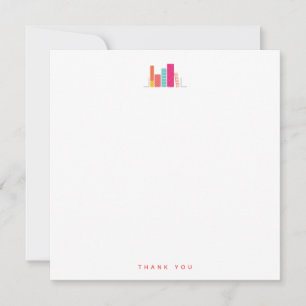 Buchwurm in Coral & Pink Danke Karte