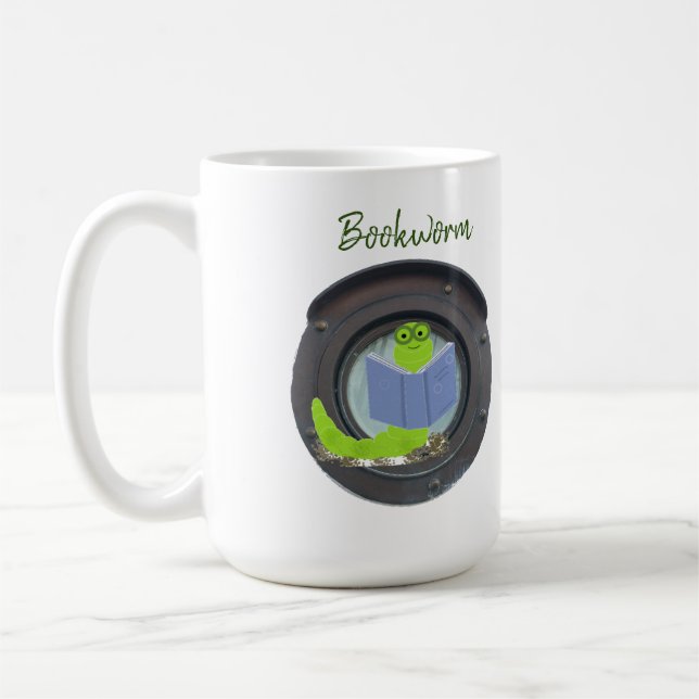 Buchwurm in einem Porthole Kaffeetasse (Links)