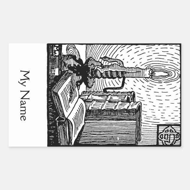 Buchzeichen-Aufkleber für Bücher und Kerzen Rechteckiger Aufkleber (Vorderseite)
