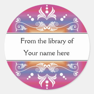 Buchzeichen der rosa Bibliothek Runder Aufkleber