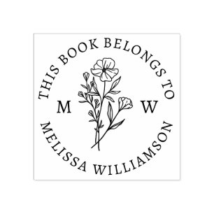 Buchzeichen der Vintagen botanischen Erstbibliothe Gummistempel