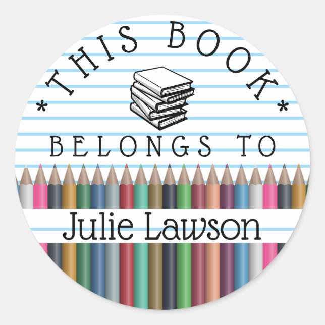 Buchzeichen dieses Buch gehört Runder Aufkleber (Vorderseite)