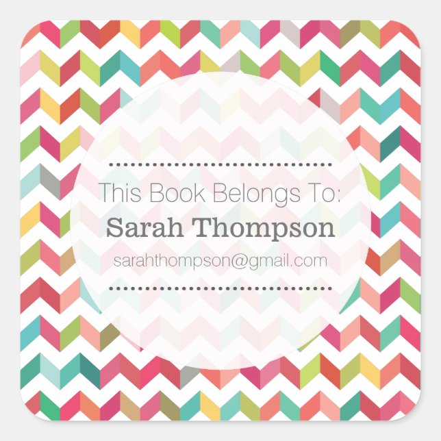 Buchzeichen Dieses Buch gehört zu Aufklebern Quadratischer Aufkleber (Vorderseite)