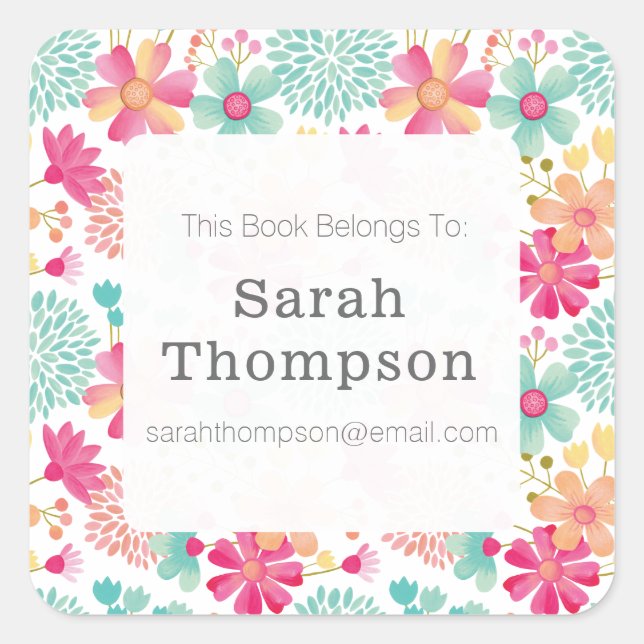 Buchzeichen Dieses Buch gehört zu Aufklebern Quadratischer Aufkleber (Vorderseite)