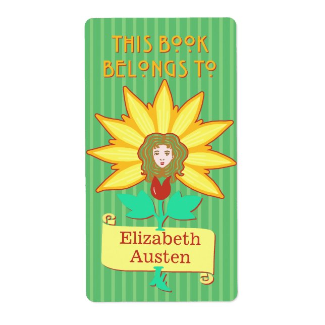 Buchzeichen Dieses Buch gehört zur Jugendstil-Blum (Vorne)