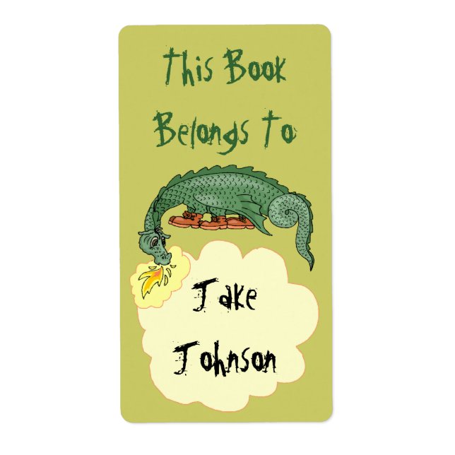 Buchzeichen Dragon atmet Namensschild (Vorne)