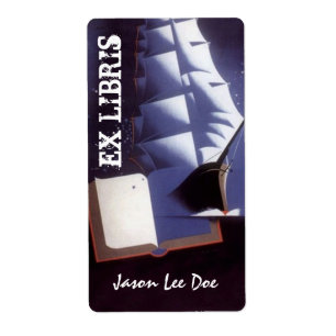 Buchzeichen Ex Libris Vintages Piratenschiff