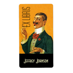 Buchzeichen Ex Libris Vntg Dapper Dressed Gentlema